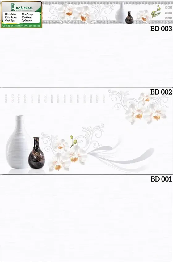 Gạch ốp tường 30x60 Thanh Long BD 001 - BD 002 - BD 003