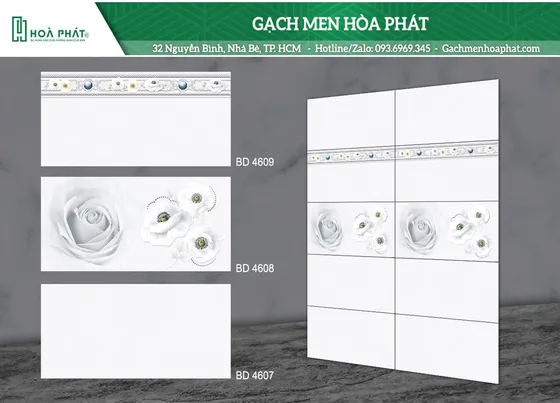 Gạch ốp tường 40x80 Blue Dragon BD 4607 - BD 4608 - BD 4609
