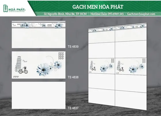 Gạch ốp tường 40x80 Tasa TS 4837 - TS 4838 - TS 4839