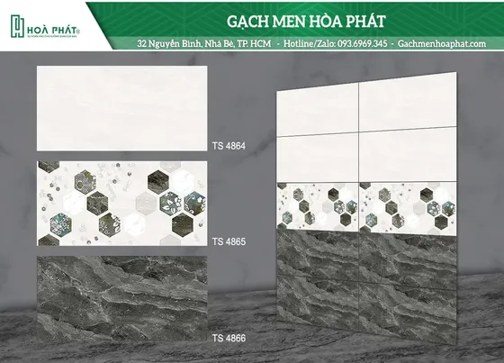 Gạch ốp tường 40x80 Tasa TS 4864 - TS 4865 - TS 4866