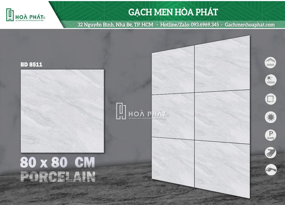 Gạch lát nền 80x80 Blue Dragon BD 8511