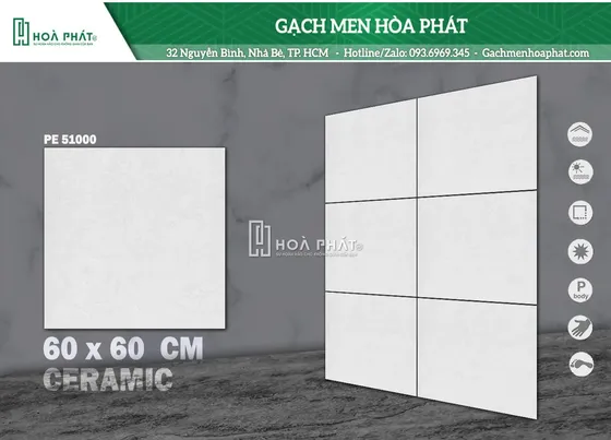 Gạch lát nền 60x60 Hoàn Mỹ PE 51000