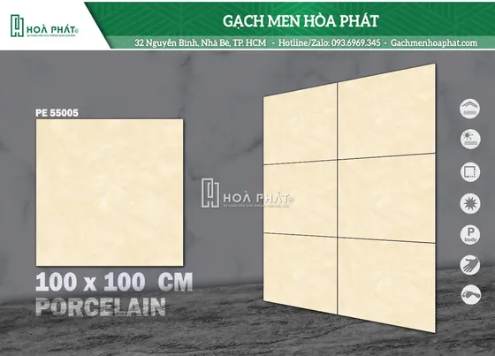 Gạch lát nền 100x100 Hoàn Mỹ PE 55005