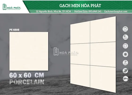Gạch lát nền 60x60 Hoàn Mỹ PE 6505