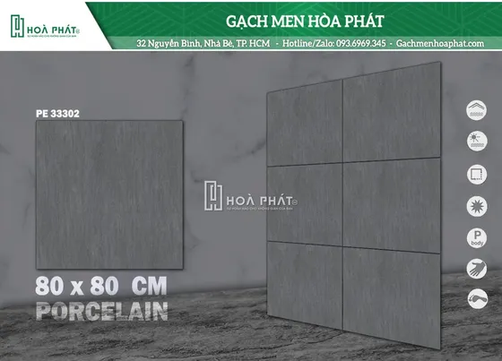 Gạch lát nền 80x80 Hoàn Mỹ PE 33302