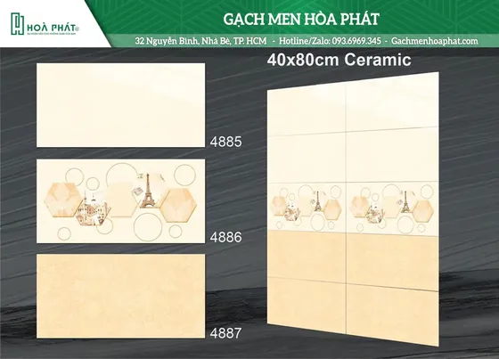 Gạch ốp tường 40×80 Tasa TS 4885 - TS 4886 - TS 4887