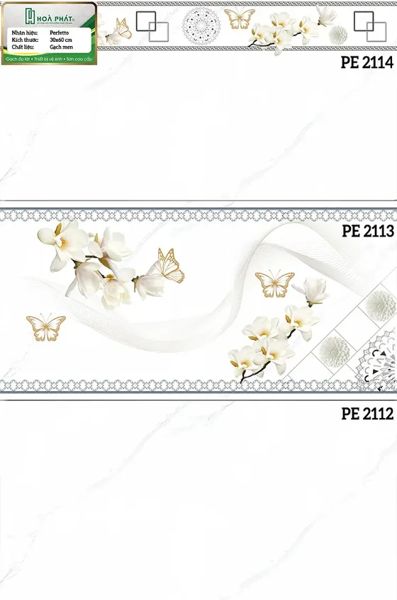 Gạch ốp tường 30x60 Hoàn Mỹ PE 2112 - PE 2113 - PE 2114