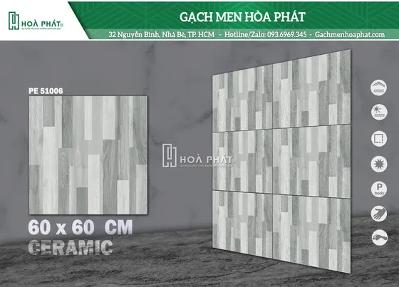 Gạch lát nền 60x60 Hoàn Mỹ PE 51006