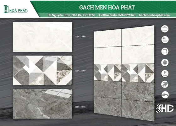 Gạch ốp tường 30x60 Thanh Long BD 12006 - BD 12007 - BD 12008