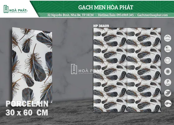 Gạch ốp tường 30x60 Bóng Vi Tinh HP 36A09