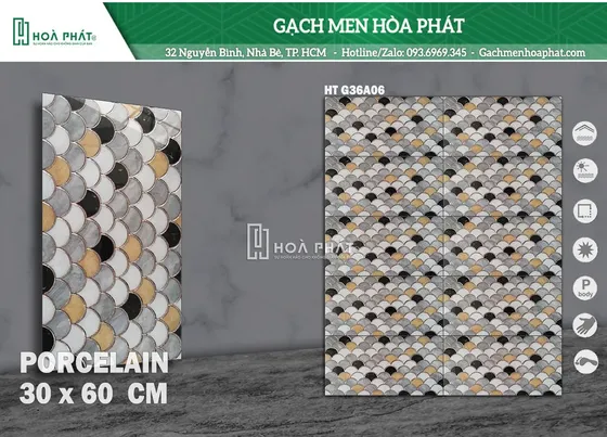 Gạch ốp tường 30x60 Bóng Vi Tinh HP 36A06
