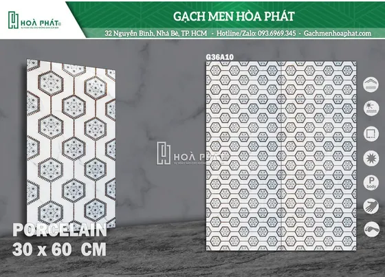 Gạch ốp tường 30x60 Bóng Vi Tinh HP 36A10