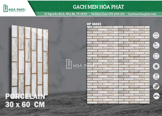 Gạch ốp tường 30x60 Bóng Vi Tinh HP 36022