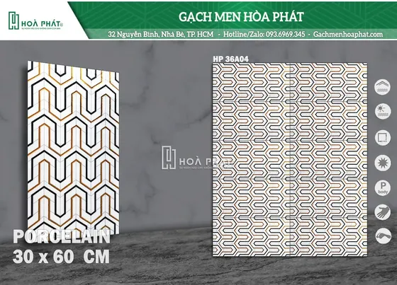 Gạch ốp tường 30x60 Bóng Vi Tinh HP 36A04
