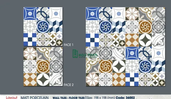 Gạch bông trang trí 20x20 Hoàn Mỹ 36002