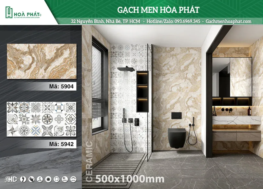 Gạch ốp tường 50x100 Blue Dragon BD 5942