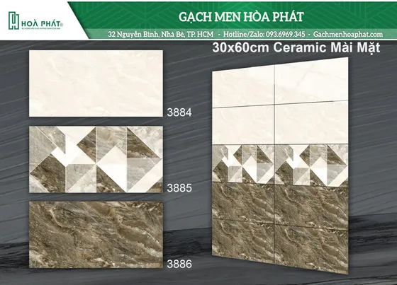 Gạch ốp tường 30x60 Tasa TS 3884 - TS 3885 - TS 3886