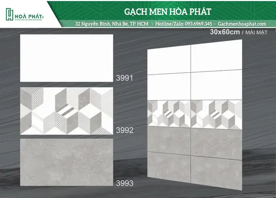 Gạch ốp tường 30x60 Sartuno SA 3991 - SA 3992 - SA 3993