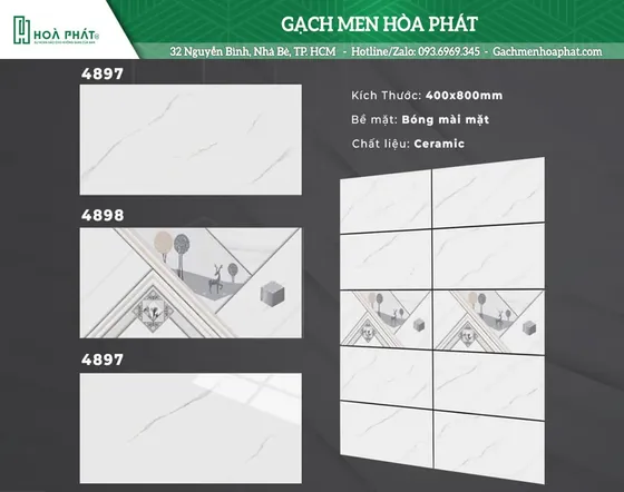 Gạch ốp tường 40x80 Blue Dragon BD 4897 - BD 4898