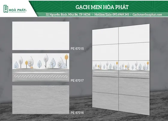 Gạch ốp tường 30x60 Hoàn Mỹ PE 67015 - PE 67016 - PE 67017