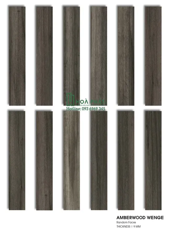 Gạch giả gỗ Ấn Độ nhập khẩu 195x1200x9mm AMBERWOOD WENGE