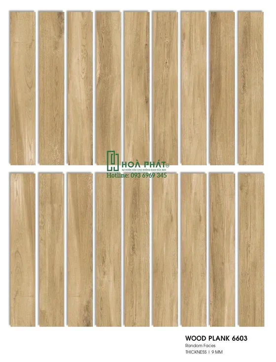 Gạch giả gỗ Ấn Độ nhập khẩu 195x1200x9mm WOOD PLANK 6603