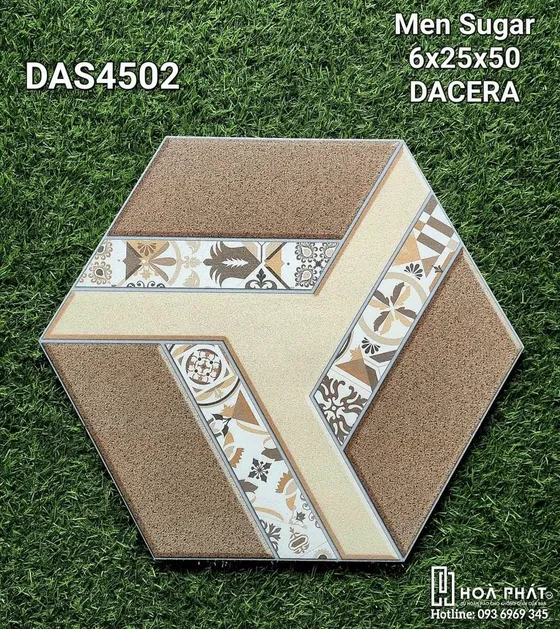 Gạch lát sân lục giác 6x25x50 Dacera DAS4502