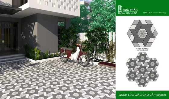 Gạch lục giác sân vườn 6×250×500mm Thanh Long TL 4502
