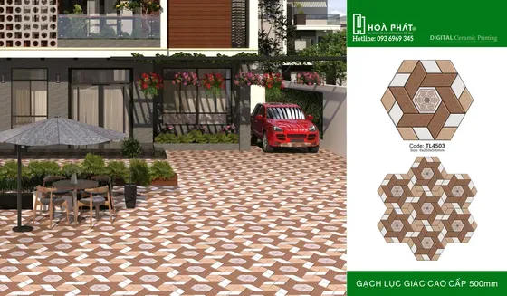 Gạch lục giác sân vườn 6×250×500mm Thanh Long TL 4503