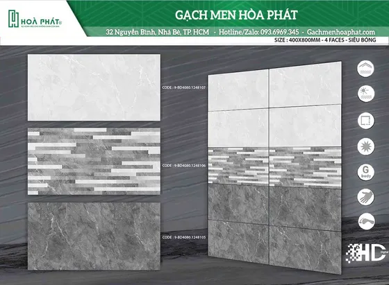 Gạch ốp tường 40x80 Blue Dragon BD 1248105 - BD 1248106 - BD 1248107