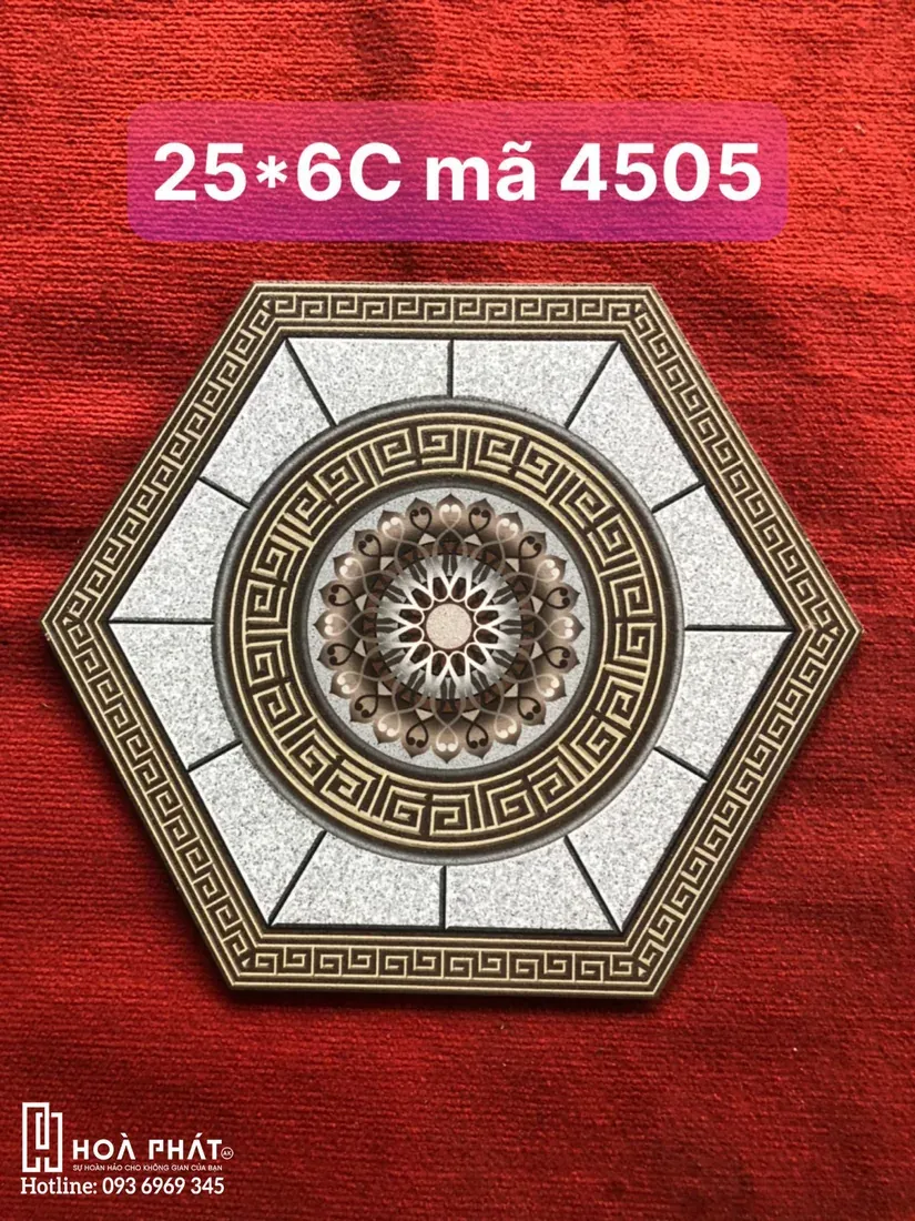 Gạch lục giác sân vườn 6C×25cm Blue Dragon BD 4505