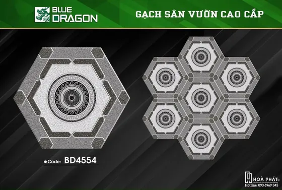 Gạch lục giác sân vườn 6C×25cm Blue Dragon BD 4554