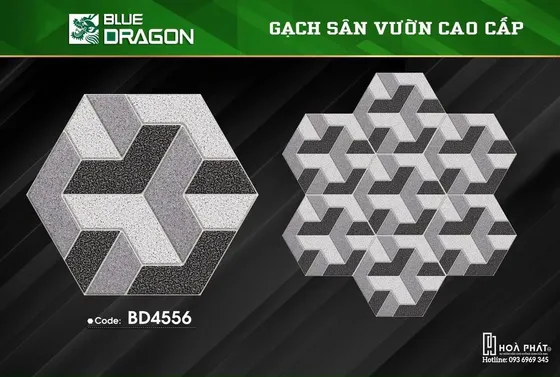 Gạch lục giác sân vườn 6C×25cm Blue Dragon BD 4556