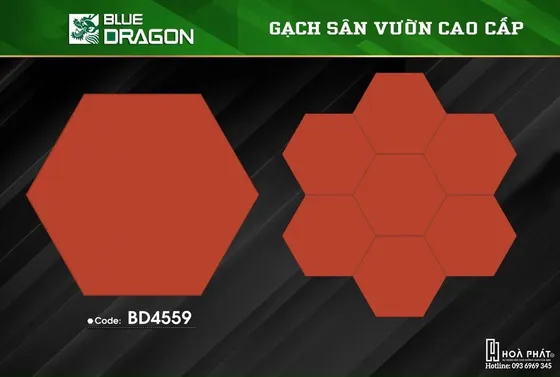 Gạch lục giác sân vườn 6C×25cm Blue Dragon BD 4559