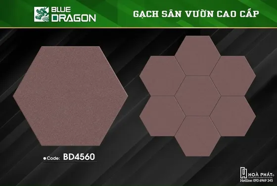 Gạch lục giác sân vườn 6C×25cm Blue Dragon BD 4560