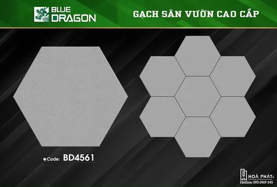 Gạch lục giác sân vườn 6C×25cm Blue Dragon BD 4561