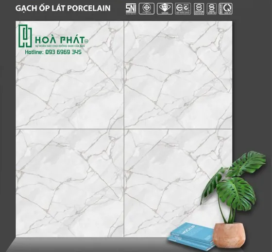 Gạch lát nền trắng vân đá marble rạn 80x80 Hoàn Mỹ PE 35052