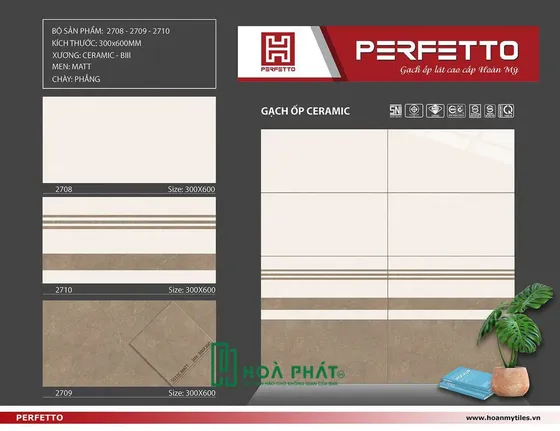 Gạch ốp tường 30x60 2708 - 2710 - 2709 - nền 5032