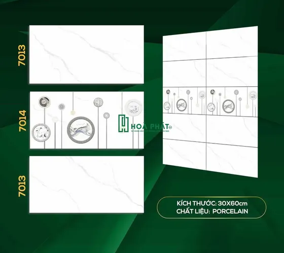 Gạch ốp tường trắng vân khói 30x60 TS 7013 - 7014