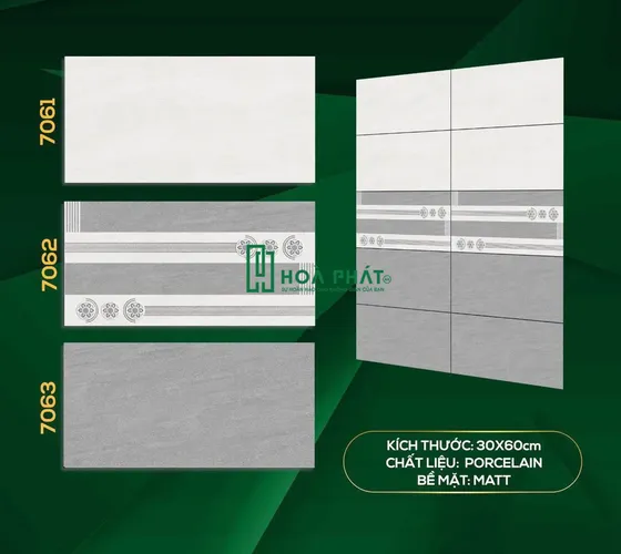 Gạch ốp tường 30x60 TS 7061 - 7062 - 7063