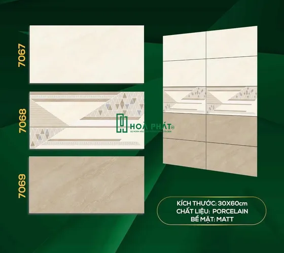 Gạch ốp tường 30x60 TS 7067 - 7068 - 7069