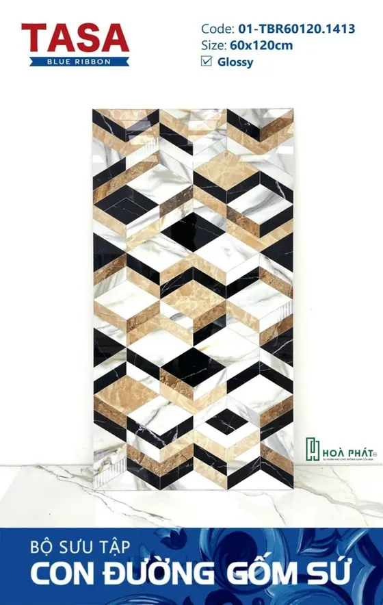 Gạch lát nền 60×120 1413 DECOR viên điểm Glossy