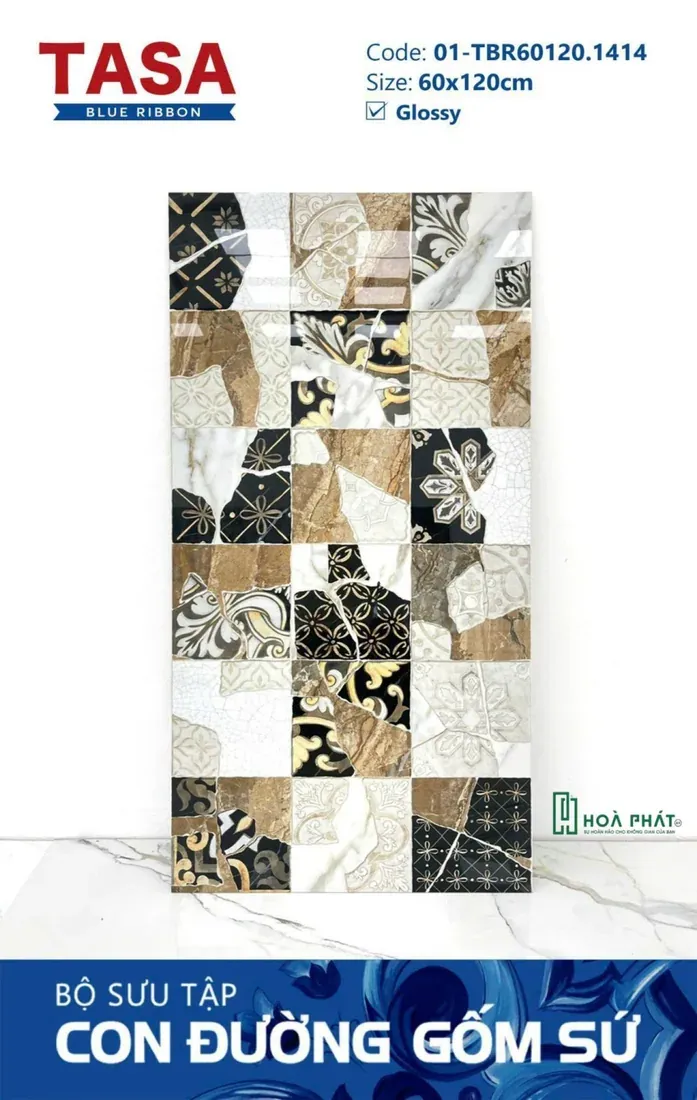 Gạch lát nền 60×120 1414 DECOR viên điểm Glossy