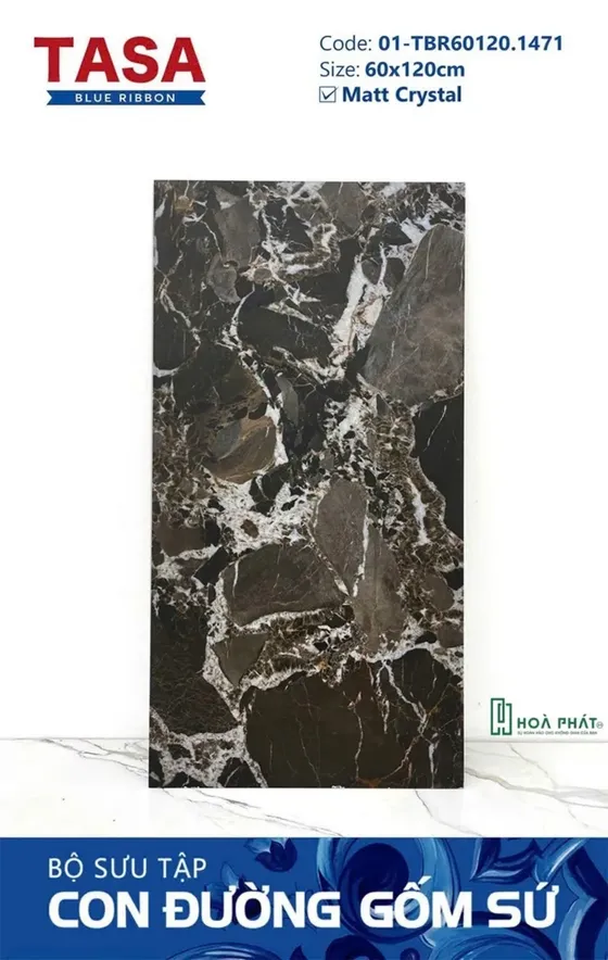 Gạch lát nền 60×120 1471 GRAND ANTIQUE vân đá nâu đậm Matt Crystal