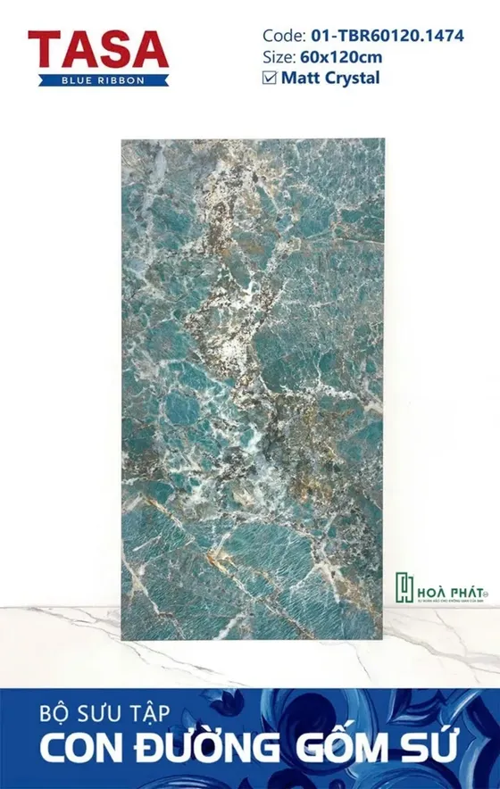 Gạch lát nền 60×120 1474 AMAZZONITE vân đá xanh nhạt Matt Crystal