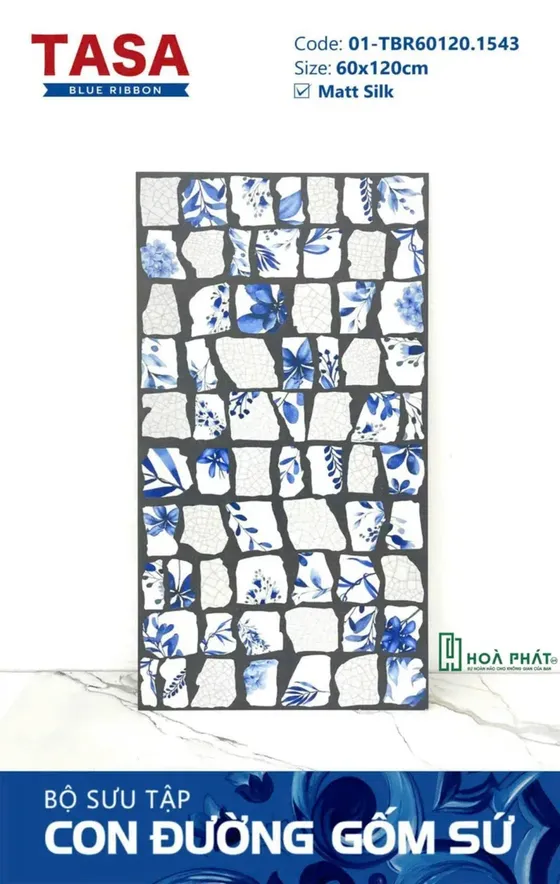 Gạch lát nền 60×120 DECOR thanh hoa Matt Silk TBR60120-1543