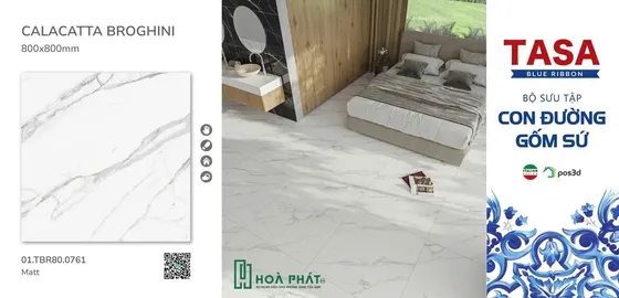 Gạch lát nền 80x80 0761 CALACATTA BROGHINI vân đá cẩm thạch Matt Silk