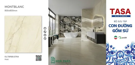 Gạch lát nền 80x80 0764 MONTBLANC vân vàng kem Matt Silk