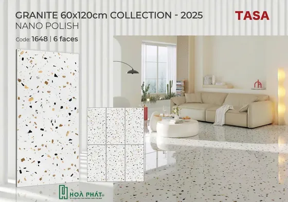 Gạch lát nền 60×120 1648 terrazzo đá bóng