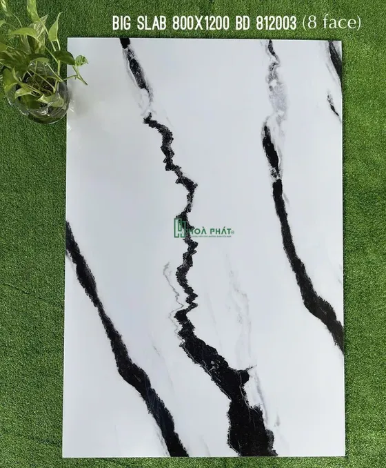 Gạch lát nền 80×120 812003 trắng vân khói siêu bóng